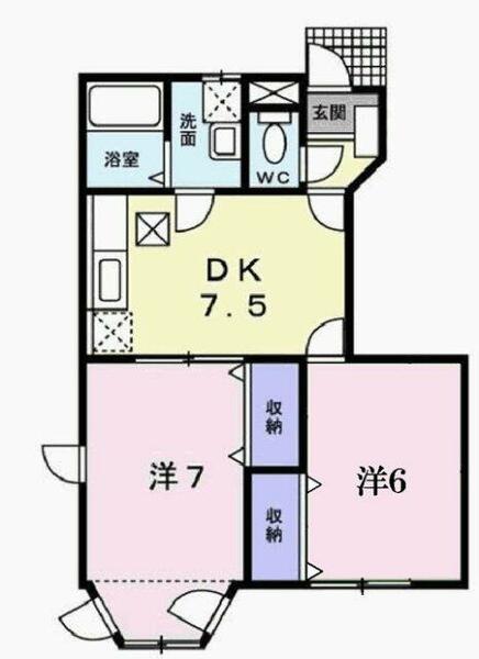 ハイツクラール 102｜兵庫県加東市下滝野２丁目(賃貸アパート2DK・1階・46.06㎡)の写真 その2