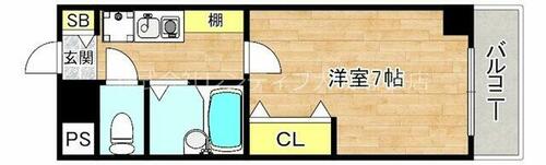 大阪府大阪市都島区中野町４丁目（マンション）の賃貸物件の間取り