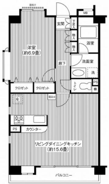 ヒルズ洗足池公園｜東京都大田区南千束２丁目(賃貸マンション1LDK・1階・51.15㎡)の写真 その2