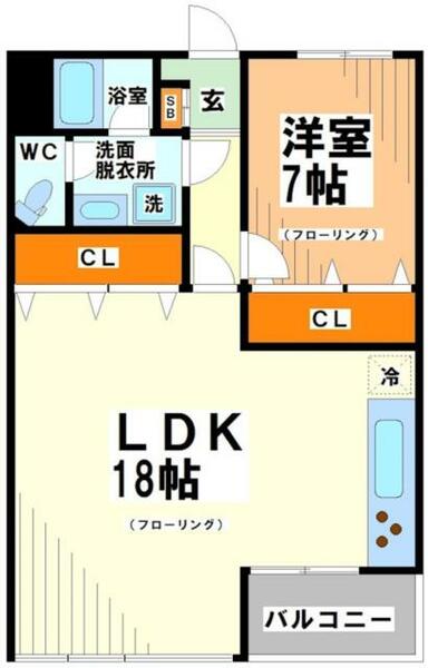 東京都世田谷区南烏山２丁目(賃貸マンション1LDK・5階・62.18㎡)の写真 その2