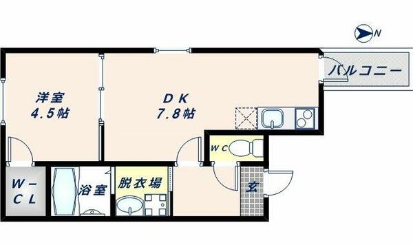 フジパレス新深江Ⅶ番館 202｜大阪府大阪市東成区神路３丁目(賃貸アパート1DK・2階・32.28㎡)の写真 その2