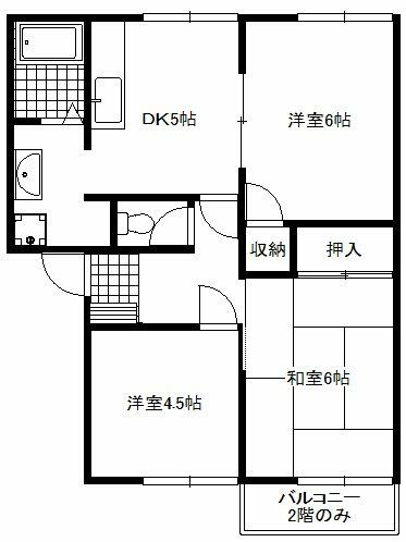 フレグランス８８・Ｂ｜静岡県富士市伝法(賃貸アパート3DK・2階・50.90㎡)の写真 その2