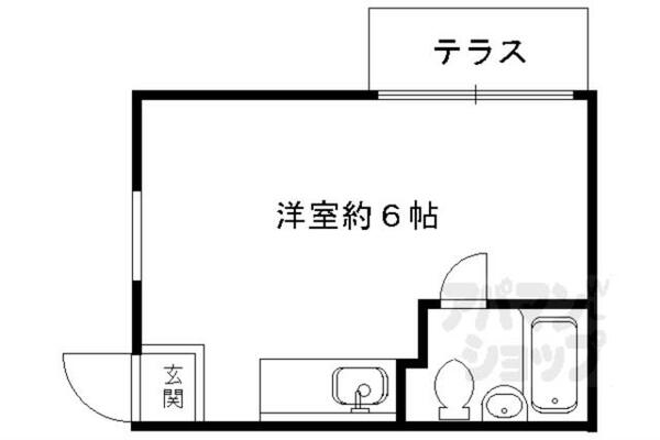 グリーンルーフ下鴨 201｜京都府京都市左京区下鴨中川原町(賃貸アパート1R・2階・14.00㎡)の写真 その2