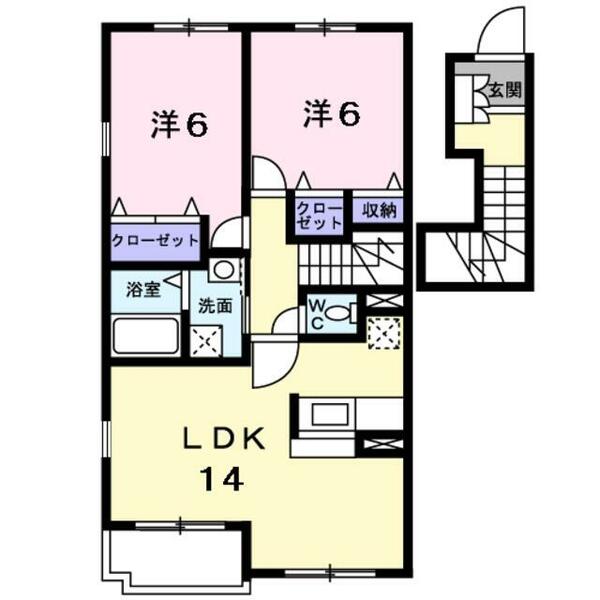 リバーサイドコートⅡ｜大阪府泉南市男里４丁目(賃貸アパート2LDK・2階・63.43㎡)の写真 その2