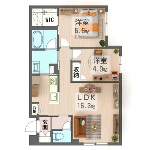 フォルモーサ 00105｜埼玉県さいたま市西区大字指扇(賃貸マンション2LDK・1階・62.28㎡)の写真 その3