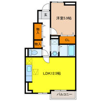 岐阜県羽島郡笠松町田代（賃貸アパート1LDK・1階・46.24㎡） その2