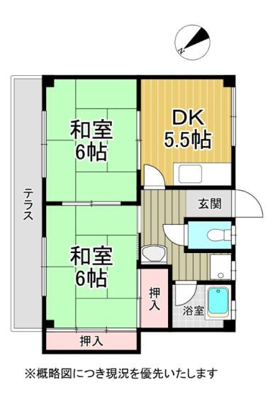 田口マンション｜奈良県生駒市辻町(賃貸アパート2DK・2階・43.00㎡)の写真 その2