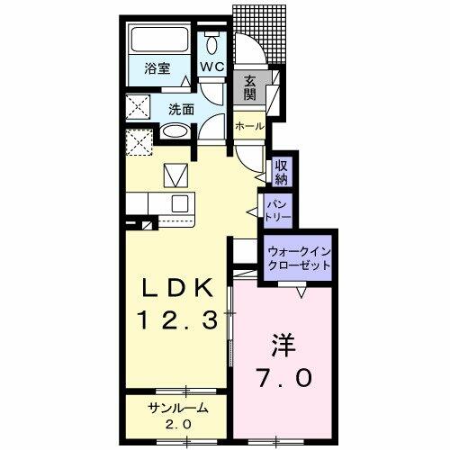 サニーブリーズ行事Ｂ 103｜福岡県行橋市行事３丁目(賃貸アパート1LDK・1階・50.42㎡)の写真 その2