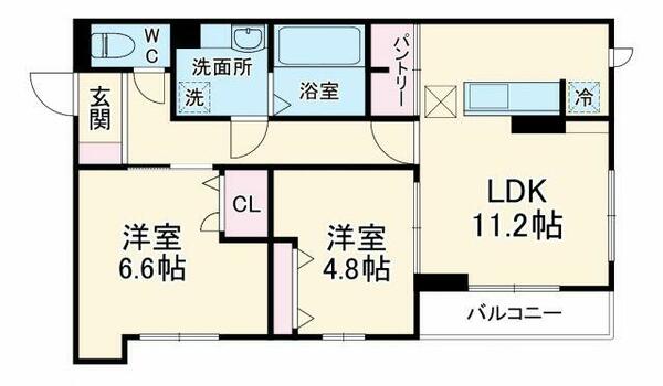 ウェルフィールド 105｜神奈川県川崎市多摩区長尾１丁目(賃貸アパート2LDK・1階・57.02㎡)の写真 その2