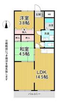 メゾン東生駒　（Ｙ．Ｄ．３番館）  ｜ 奈良県生駒市東菜畑１丁目（賃貸マンション2LDK・4階・60.50㎡） その2