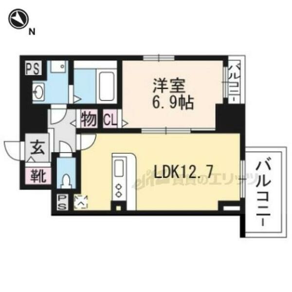 京都府京都市山科区東野片下リ町(賃貸マンション1LDK・6階・47.65㎡)の写真 その2