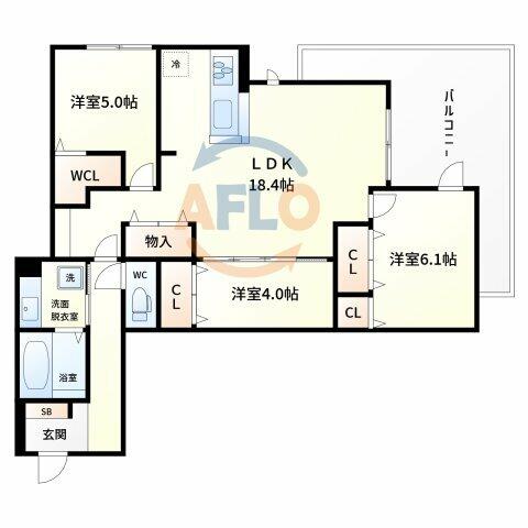 ＧＲＡＣＡ（グラサ）｜大阪府大阪市住吉区南住吉１丁目(賃貸アパート3LDK・3階・78.85㎡)の写真 その2