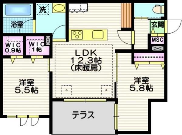 Ｆｅｌｉｃｉａ 101｜東京都大田区西糀谷３丁目(賃貸マンション2LDK・1階・58.44㎡)の写真 その2