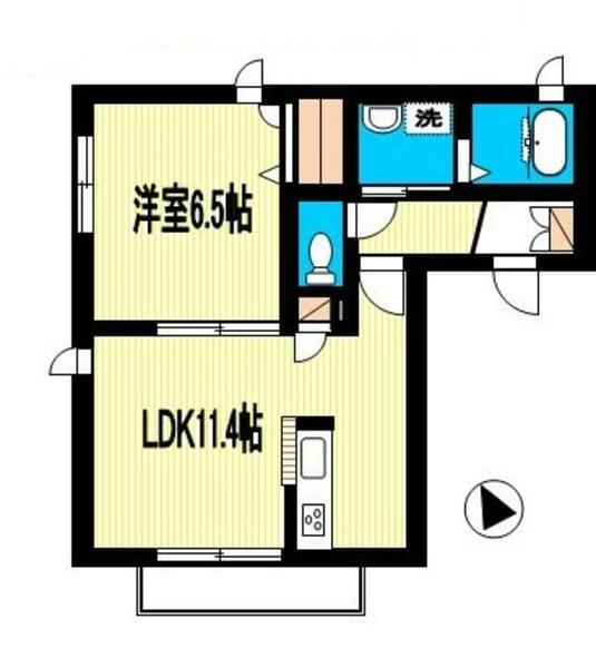 コリーナハイツ登戸 101｜神奈川県川崎市多摩区登戸(賃貸アパート1LDK・1階・41.25㎡)の写真 その2