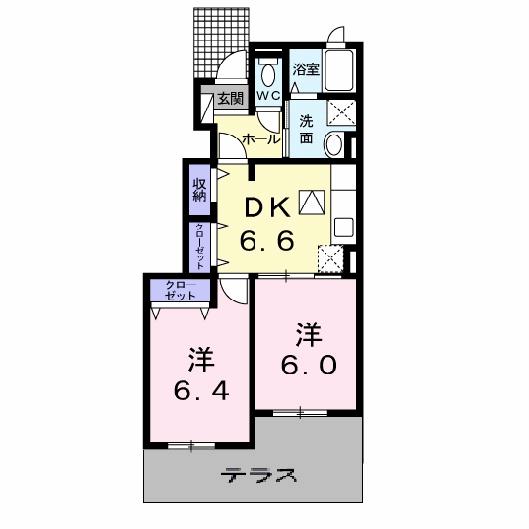 セフィオ大原 102｜徳島県徳島市大原町三ツ谷(賃貸アパート2DK・1階・46.24㎡)の写真 その2