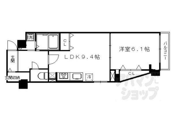 京都府京都市右京区梅津石灘町(賃貸マンション1LDK・6階・42.65㎡)の写真 その2