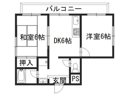 タウンコーポくつかけ305の間取り