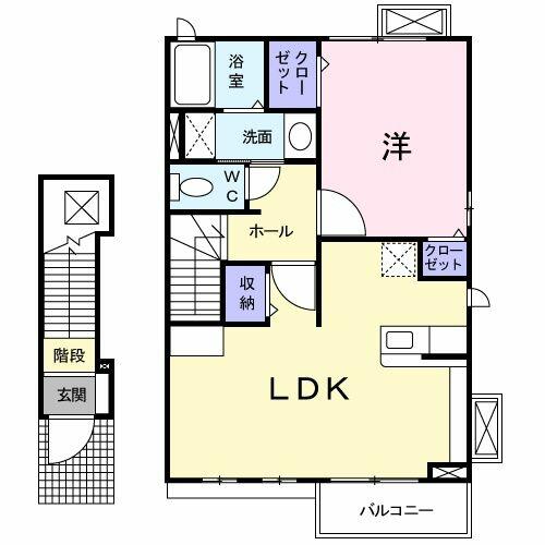 愛知県名古屋市守山区廿軒家(賃貸アパート1LDK・2階・46.09㎡)の写真 その2