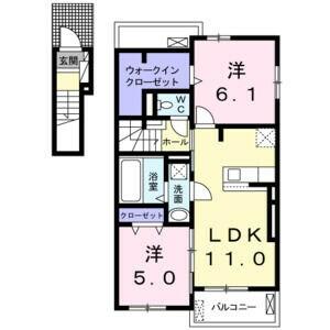 愛知県名古屋市守山区苗代２丁目(賃貸アパート2LDK・2階・57.54㎡)の写真 その2