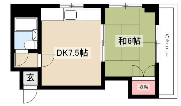 青木ビル 502｜愛知県名古屋市昭和区白金３丁目(賃貸マンション1DK・5階・26.40㎡)の写真 その2