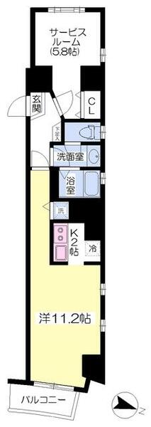ドゥーブル 601｜千葉県千葉市中央区新田町(賃貸マンション1SK・6階・45.09㎡)の写真 その2
