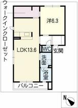 シャーメゾン・Ｓ  ｜ 愛知県岡崎市中島町字中道（賃貸アパート1LDK・1階・48.01㎡） その2