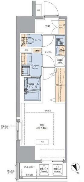 トラディティオ門前仲町 607｜東京都江東区門前仲町２丁目(賃貸マンション1K・6階・25.23㎡)の写真 その2