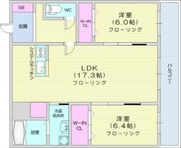 Ｂａｍｂｉｎｏ山の手  ｜ 北海道札幌市西区山の手一条１２丁目（賃貸マンション2LDK・3階・72.09㎡） その2