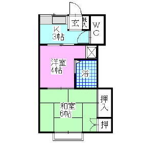 よろこび荘 17｜千葉県船橋市西船１丁目(賃貸アパート2K・1階・29.76㎡)の写真 その2