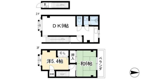 ハイツ森田｜京都府京都市北区小山西大野町(賃貸一戸建2DK・--・45.36㎡)の写真 その2