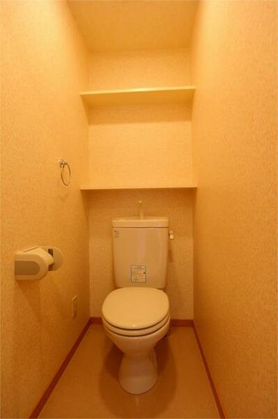 画像10:上段に収納棚付トイレ。別号室の写真です。