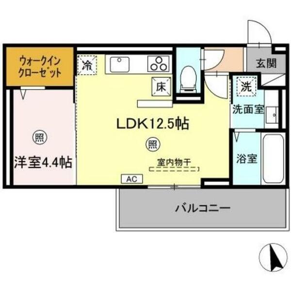 福岡県八女市室岡(賃貸アパート1LDK・3階・41.85㎡)の写真 その2