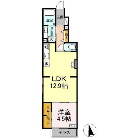 （仮）東野川１丁目ＰＪ　Ｂ棟 101｜東京都狛江市東野川１丁目(賃貸アパート1LDK・1階・43.20㎡)の写真 その2