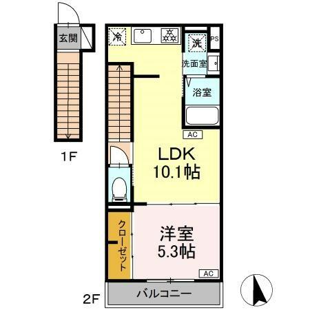 （仮）東野川１丁目ＰＪ　Ｂ棟 207｜東京都狛江市東野川１丁目(賃貸アパート1LDK・2階・37.78㎡)の写真 その2