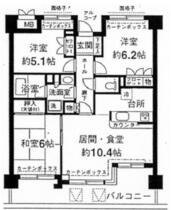 パティオス１０番街  ｜ 千葉県千葉市美浜区打瀬１丁目（賃貸マンション3LDK・4階・69.48㎡） その2