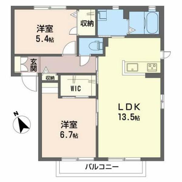 メゾン・ド・セリーヌ　Ⅰ A0102｜山口県宇部市今村南２丁目(賃貸アパート2LDK・1階・58.10㎡)の写真 その2