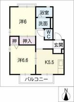 ル・フルーヴ　Ａ棟  ｜ 岐阜県岐阜市早田東町９丁目（賃貸アパート2K・2階・45.49㎡） その2