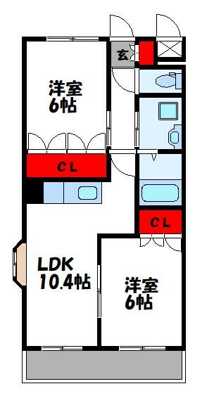 ロイヤルハイツ｜福岡県飯塚市大日寺(賃貸アパート2LDK・2階・51.30㎡)の写真 その2