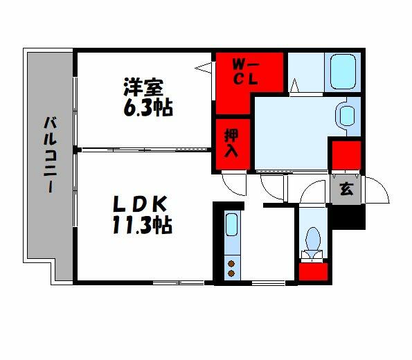 エストレイラ飯塚｜福岡県飯塚市吉原町(賃貸マンション1LDK・4階・40.99㎡)の写真 その2