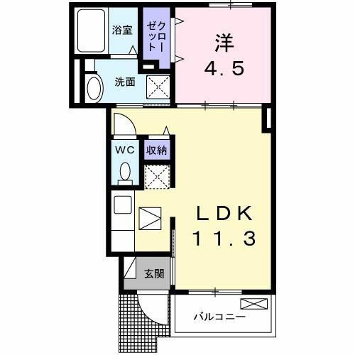 愛知県豊橋市一色町字一色上(賃貸アパート1LDK・1階・37.00㎡)の写真 その2