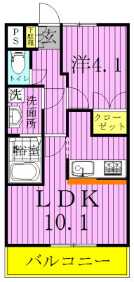 グランディール 101｜千葉県柏市戸張(賃貸マンション1LDK・1階・36.00㎡)の写真 その2