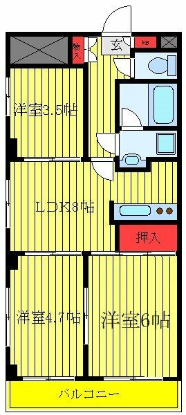 カーサ・フィオーレ｜東京都北区赤羽２丁目(賃貸マンション3DK・4階・48.10㎡)の写真 その2