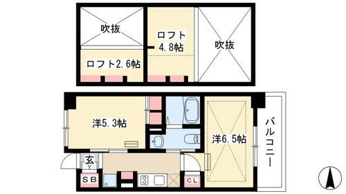 エステムコート名古屋駅前ＣＯＲＥ401の間取り