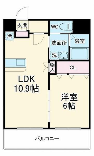 フラットハラ氷川｜埼玉県草加市氷川町(賃貸マンション1LDK・6階・40.12㎡)の写真 その2