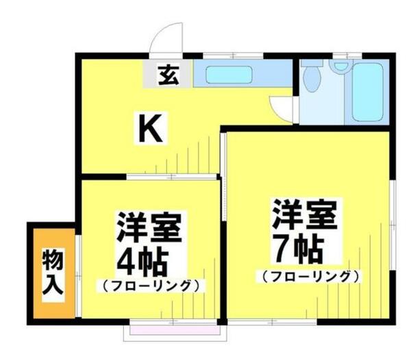 東京都府中市清水が丘３丁目(賃貸アパート2K・2階・29.27㎡)の写真 その2
