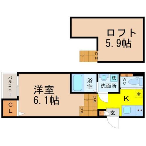 愛知県名古屋市中村区大宮町２丁目（アパート）の賃貸物件の間取り