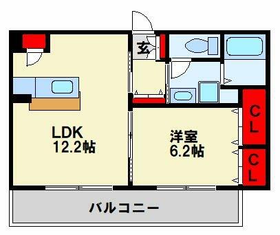 エスペランサ・ノイ　Ｃ棟 202｜福岡県直方市大字頓野(賃貸アパート1LDK・2階・44.48㎡)の写真 その2