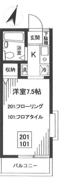 サニーハウス 101｜東京都杉並区天沼１丁目(賃貸アパート1K・1階・19.86㎡)の写真 その2