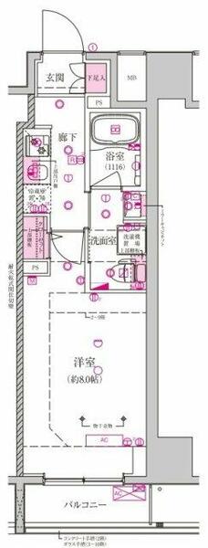 東京都北区滝野川３丁目(賃貸マンション1K・5階・25.42㎡)の写真 その2