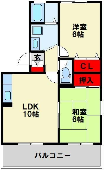 トロワフィーユ 305｜福岡県北九州市八幡西区下上津役３丁目(賃貸アパート2LDK・3階・50.42㎡)の写真 その2